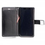 Wholesale iPhone 8 Plus / iPhone 7 Plus Multi Pockets Folio Flip Leather Wallet Case with Strap (Black)